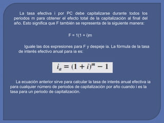 Presentación sobre la tasa de interés nominal y efectiva | PPTX