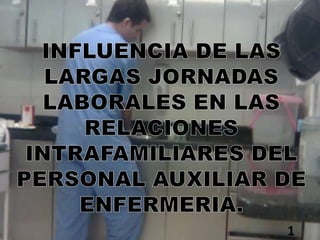 INFLUENCIA DE LAS LARGAS JORNADAS LABORALES EN LAS RELACIONES INTRAFAMILIARES DEL PERSONAL AUXILIAR DE ENFERMERIA.   1 