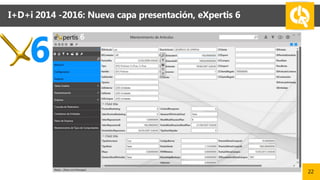 I+D+i 2014 -2016: Nueva capa presentación, eXpertis 6
22
 