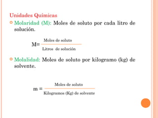 Presentacion soluciones y concentraciones | PPT