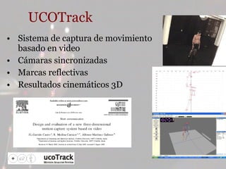 UCOTrack Sistema de captura de movimiento basado en video Cámaras sincronizadas Marcas reflectivas Resultados cinemáticos 3D 