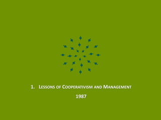 1. LESSONS OF COOPERATIVISM AND MANAGEMENT
1987
 