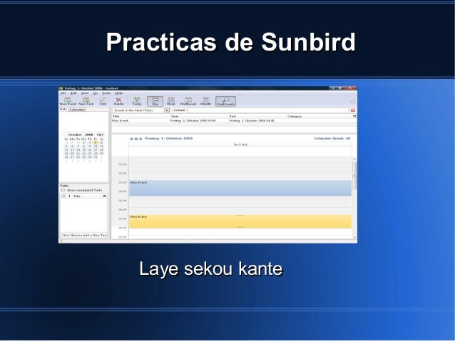 Presentacion Sun Bird Laye compartir calendario sunbird