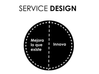 Innova
Mejora
lo que
existe
SERVICE DESIGN
 