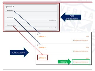 PASO 2
Aula Activada
Aula
Desactivada
1
Unidad 1
Unidad 1
Unidad 1
 