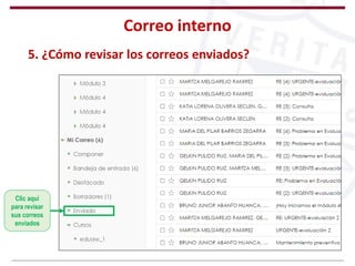 Correo interno
Clic aquí
para revisar
sus correos
enviados
5. ¿Cómo revisar los correos enviados?
 