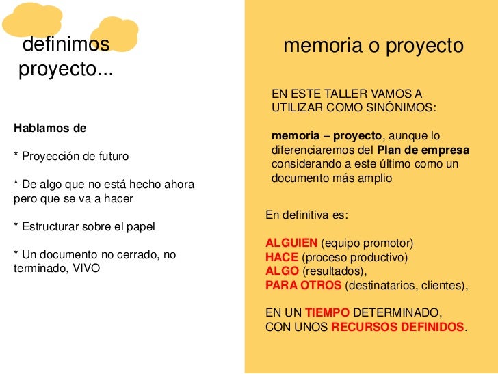 Contruye una memoria para tu proyecto
