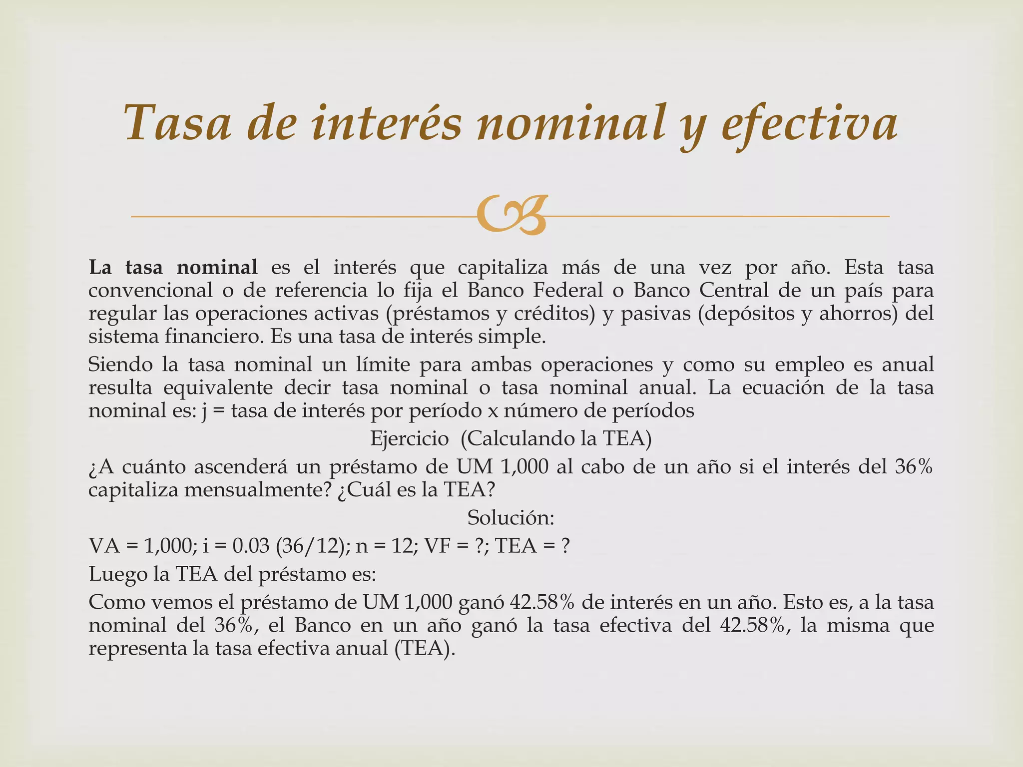 Presentacion tasa de interes nominal y efectiva | PPTX