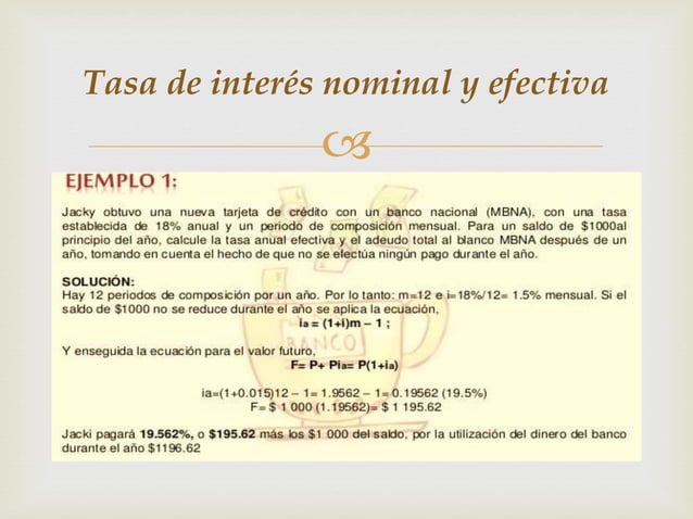 Presentacion tasa de interes nominal y efectiva | PPTX