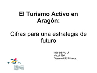 El Turismo Activo en Aragón: Cifras para una estrategia de futuro Inés DEWULF Vocal TDA Gerente UR Pirineos 