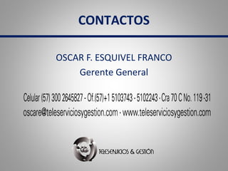 CONTACTOS
OSCAR F. ESQUIVEL FRANCO
Gerente General
 