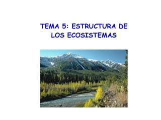 TEMA 5: ESTRUCTURA DE
LOS ECOSISTEMAS
 