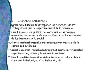 LOS TRIBUNALES LABORALES
Juzgado de los social: se interponen las demandas de los
trabajadores que no superan el nivel de ...