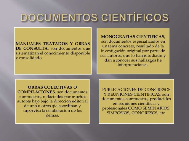 TIPOS DE DOCUMENTOS CIENTIFICOS
