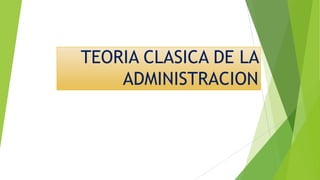 TEORIA CLASICA DE LA
ADMINISTRACION
 