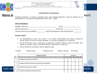 ESTRATEGIAS DE MEJORA AL LIDERAZGO GERENCIAL. 
Marco metodológico Cuestionario de liderazgo (escala Lickert) 
CASO: GERENCIA DE MANTENIMIENTO RUTINA - GRUPO PLANIFICACIÓN. CRP – CARDÓN 
 