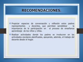 PARTICIPACION DE PADRES Y REPRESENTANTES EN EL PROCESO EDUCATIVO DE SUS ...