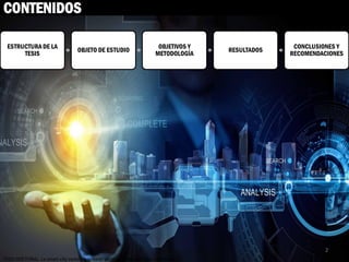 CONTENIDOS
2
TESIS DOCTORAL. La smart city como imaginario socio-tecnológico (Manu Fernández)
ESTRUCTURA DE LA
TESIS
OBJET...