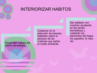 INTERIORIZAR HABITOS
 