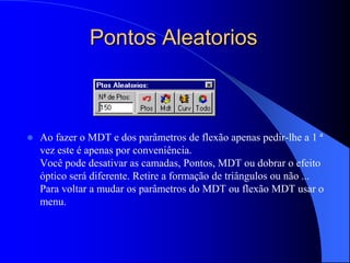 3D (MDT)AsciiLê qualquer tipo de pontos de formato de arquivo ASCII.Exemplo de arquivo ASCII leitura "topo.pun" após a aplicação Autocroquis