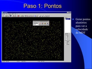 Visão 3D(rotacãoautomática)Ativa e desativa, MDT, das curvas de nível, nos pontos antes visualização em 3D.Você pode mover a imagem usando as setas do números de 1 a 9.Você pode ampliar o desenho com "+" ou "-".Aumentar ou diminuir a velocidade de rotação com "*" ou "/".Pressione "0" para parar ou ligar a rotação.Aumentar ou diminuir a tensão Z. Fazê-lo com a rotação parar e ver.