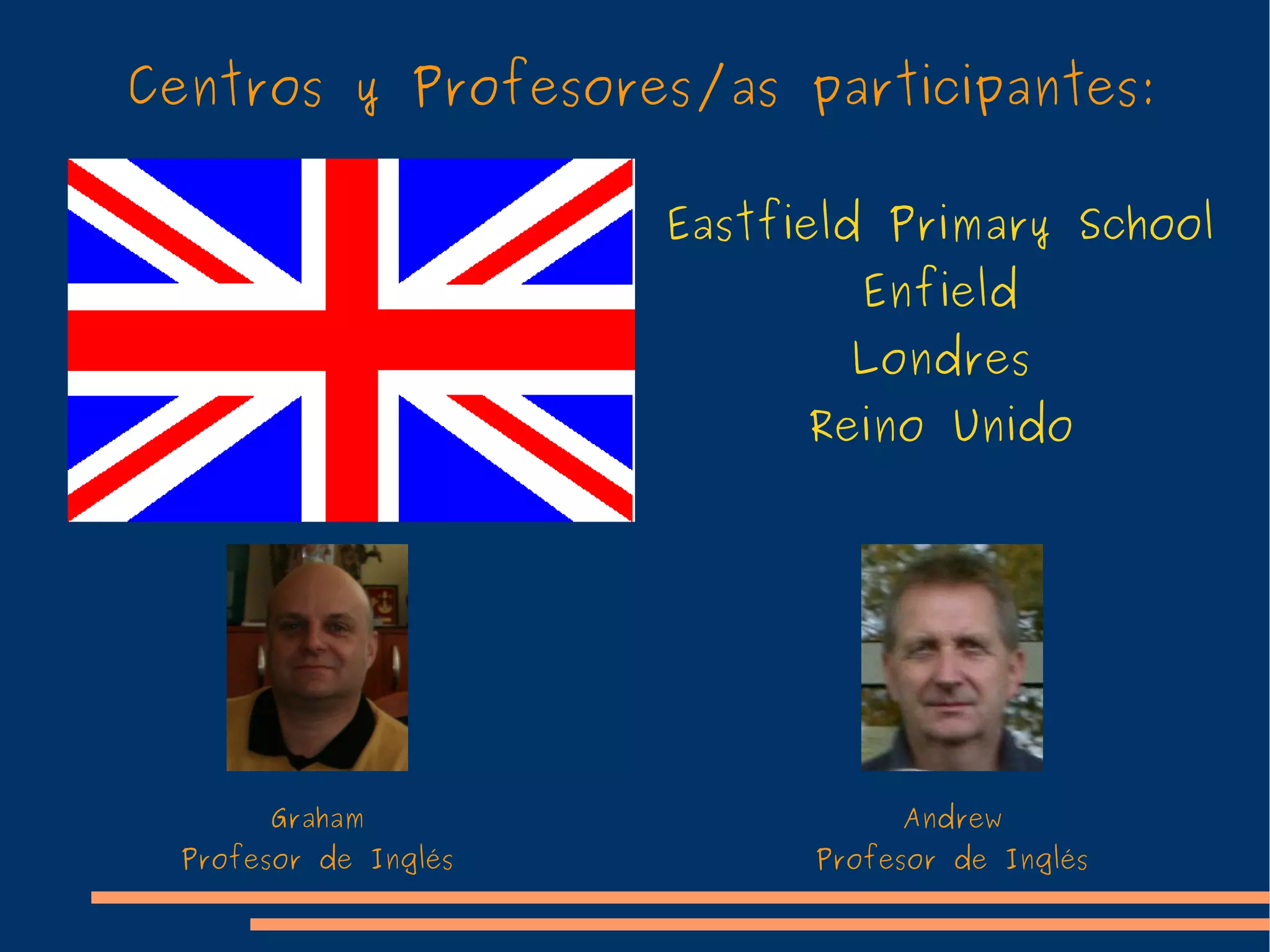 Centros y Profesores/as participantes: “ C.D. Poggiofranco” Bari Italia Grazia Directora del centro Sestina Vanda Profesora de Inglés 