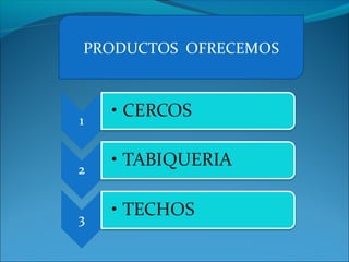 PRODUCTOS OFRECEMOS
 