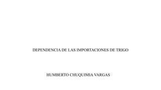 DEPENDENCIA DE LAS IMPORTACIONES DE TRIGO
HUMBERTO CHUQUIMIA VARGAS
 