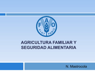 AGRICULTURA FAMILIAR Y 
SEGURIDAD ALIMENTARIA 
N. Mastrocola 
 
