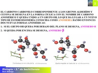 Biología • 2.º de bachillerato
Saro Hidalgo
α-D-Glucopiranosaα-D-Glucopiranosa
 