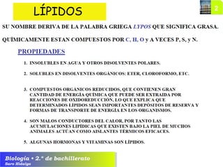 Biología • 2.º de bachillerato
Saro Hidalgo
LÍPIDOS
 