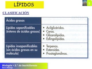 Biología • 2.º de bachillerato
Saro Hidalgo
LÍPIDOS
 