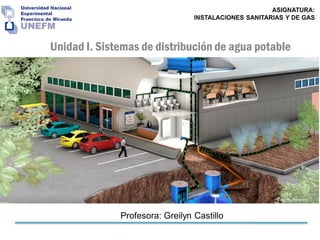 Profesora: Greilyn Castillo
Unidad I. Sistemas de distribución de agua potable
 