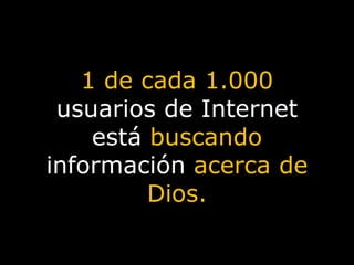 1 de cada 1.000 usuarios de Internet está buscando información acerca de Dios.