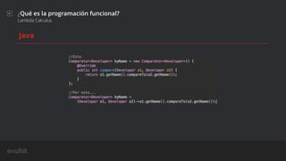 ¿Qué es la programación funcional?
Lambda Calculus
Java
 