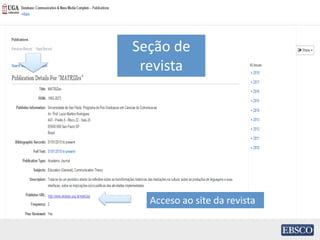 Seção de
revista
Acceso ao site da revista
 
