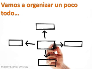 Photo by Geoffrey Whiteway
Vamos a organizar un poco
todo…
 