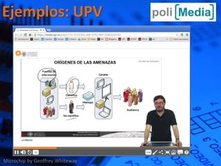 Ejemplos: UPV
Microchip by Geoffrey Whiteway
 