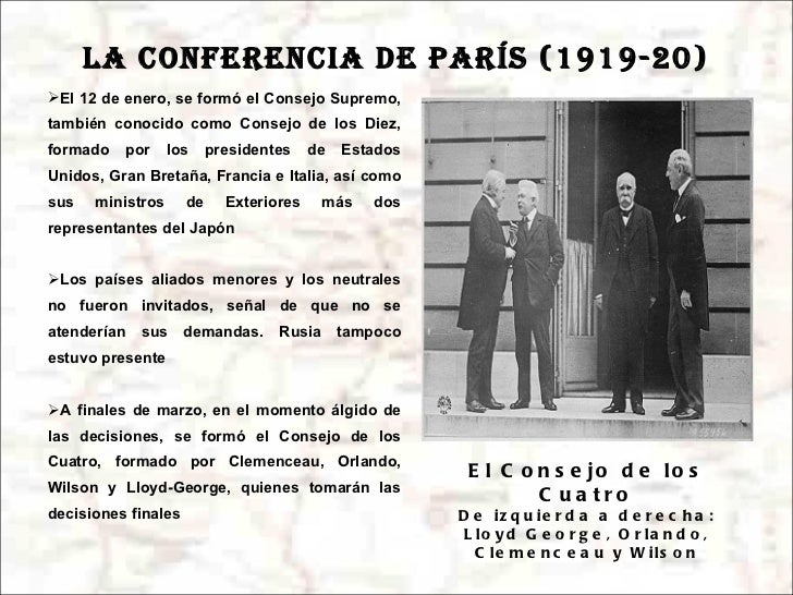 La Conferencia de Paz de París La Conferencia de Paz de París