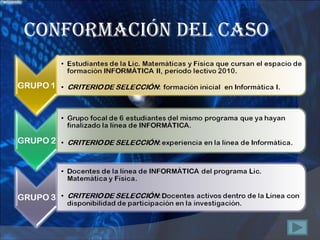 CONFORMACIÓN DEL CASO 
