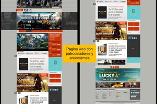 Página web con patrocinadores y anunciantes