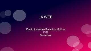 LA WEB
David Lisandro Palacios Molina
1102
Sistemas
 