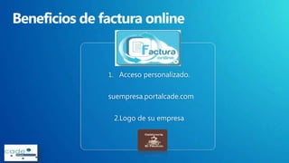 1. Acceso personalizado.

suempresa.portalcade.com
2.Logo de su empresa

 