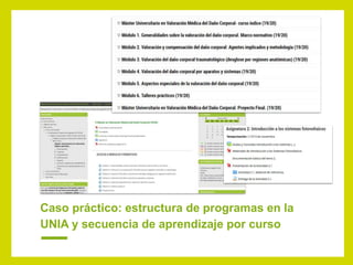 Caso práctico: estructura de programas en la
UNIA y secuencia de aprendizaje por curso
 