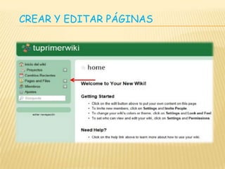 CREAR Y EDITAR PÁGINAS