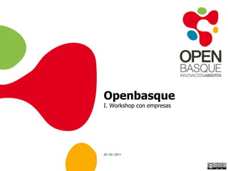 OpenbasqueI. Workshop con empresas 25 / 03 / 2011 