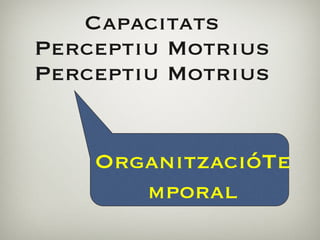 Capacitats Perceptiu Motrius Perceptiu Motrius OrganitzacióTemporal 