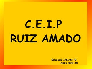 C.E.I.P  RUIZ AMADO Educació Infantil P3    CURS 2009-10 