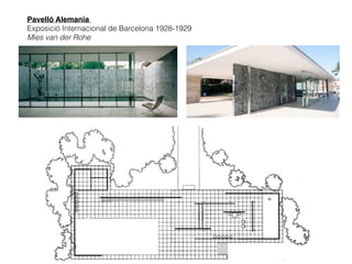 Pavelló Alemania  
Exposició Internacional de Barcelona 1928-1929
Mies van der Rohe
 