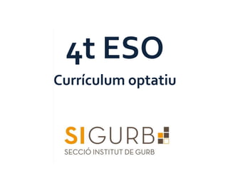 4t ESO
Currículum optatiu
 